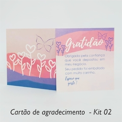 Cartão de Agradecimento Couchê 300g - KIT 02 - Pronta Entrega