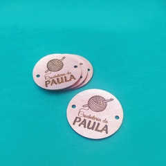 Etiqueta Lilás - 3,0 x 3,0 cm - Couro Sintético