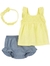 CONJUNTO 3 PEÇAS CARTER'S COM TIARA - AMARELO- LANÇAMENTO na internet