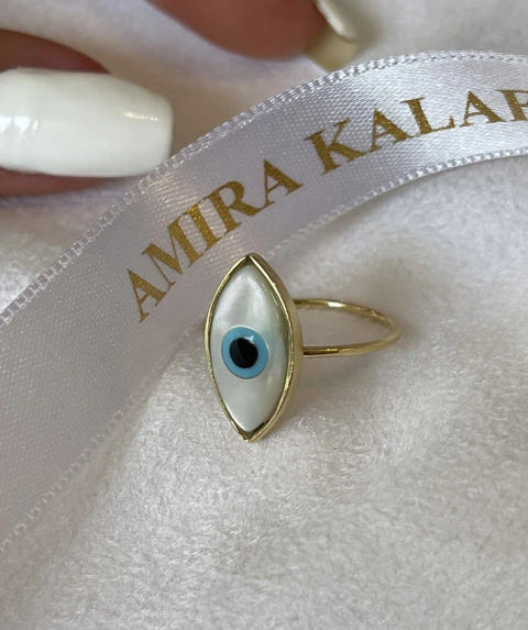 Anel olho grego em Ouro 18k