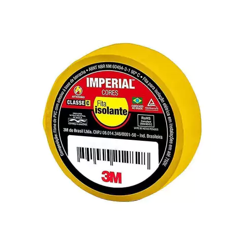 Fita Isolante Imperial Amarela 3m 18mm X 20m