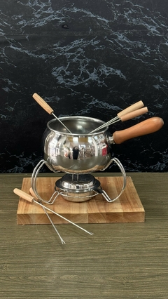 FONDUE ACERO INOXIDABLE C/MANGO PARA 6 PERSONAS