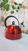 PAVA ACERO INOXIDABLE SILBADORA 3L ROJA