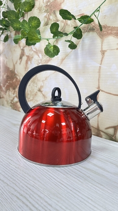 PAVA ACERO INOXIDABLE SILBADORA 2.5L ROJA