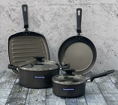 BATERIA DE COCINA TRAMONTINA 4 PIEZAS LORETO NEGRO