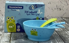 KIT INFANTIL 3 PIEZAS MONSTERBABY CELESTE / ROSA