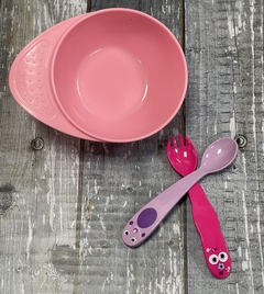 KIT INFANTIL 3 PIEZAS MONSTERBABY CELESTE / ROSA - BAZAR ARDEL SRL