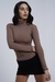 Blusa Gola Alta Manga Longa Marrom - loja online