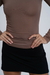 Blusa Gola Alta Manga Longa Marrom - comprar online