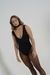 Body Decote V e Costas Abertas com Gargantilha Preto