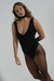 Body Decote V e Costas Abertas com Gargantilha Preto
