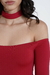 Body Ombro a Ombro com Gargantilha Vermelho Cherry - loja online