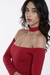 Body Ombro a Ombro com Gargantilha Vermelho Cherry - Zaleski