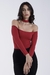 Body Ombro a Ombro com Gargantilha Vermelho Cherry na internet