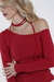 Top Assimétrico Manga Longa Vermelho Cherry - loja online