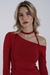 Top Assimétrico Manga Longa Vermelho Cherry