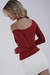 Top Assimétrico Manga Longa Vermelho Cherry - comprar online