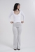 Top Decote em V Manga Longa Branco - comprar online
