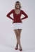Top Decote em V Manga Longa Vermelho Cherry