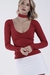Top Decote em V Manga Longa Vermelho Cherry - comprar online