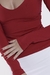 Top Decote em V Manga Longa Vermelho Cherry - Zaleski