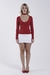 Top Decote em V Manga Longa Vermelho Cherry - comprar online