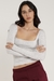 Top Decote Quadrado Manga Longa Mescla - comprar online