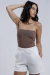 Tube Top com Echarpe Marrom