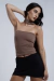 Tube Top com Echarpe Marrom - comprar online