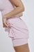 Vestido Assimétrico com Short Rosa bebê