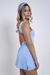 Vestido Curto Decote V e Costas Abertas com Short Azul Bebê - comprar online