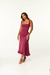 Vestido Midi Evasê com Babados