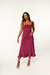 Vestido Midi Evasê com Babados