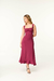Vestido Midi Evasê com Babados