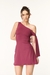 Vestido Curto Assimétrico de Amarração no Braço com Short