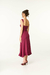 Vestido Midi Evasê com Babados