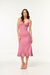 Vestido Midi Evasê com Babados