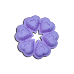 Molde de Silicona "6 Corazones"