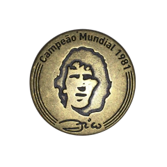 Moeda Colecionável Comemorativa Campeão Mundial 1981 - Zico