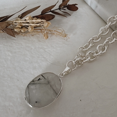 Collar Celestina Cuarzo Turmalinado - comprar online