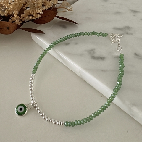 Pulsera Amuleto Verde (plata 925) - comprar online