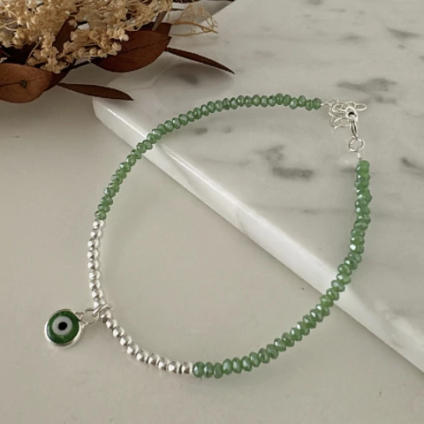 Pulsera Amuleto Verde (plata 925) - comprar online
