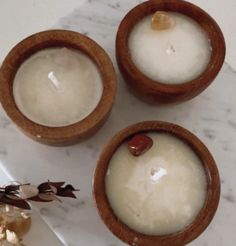 Vela mini cuenquitos madera - comprar online