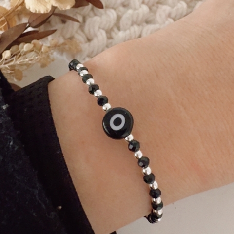 Pulsera Amuleto Negra (plata 925)