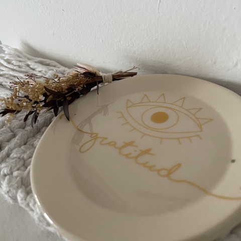 Platito ceramica Gratitud gold (SOLO) - comprar online