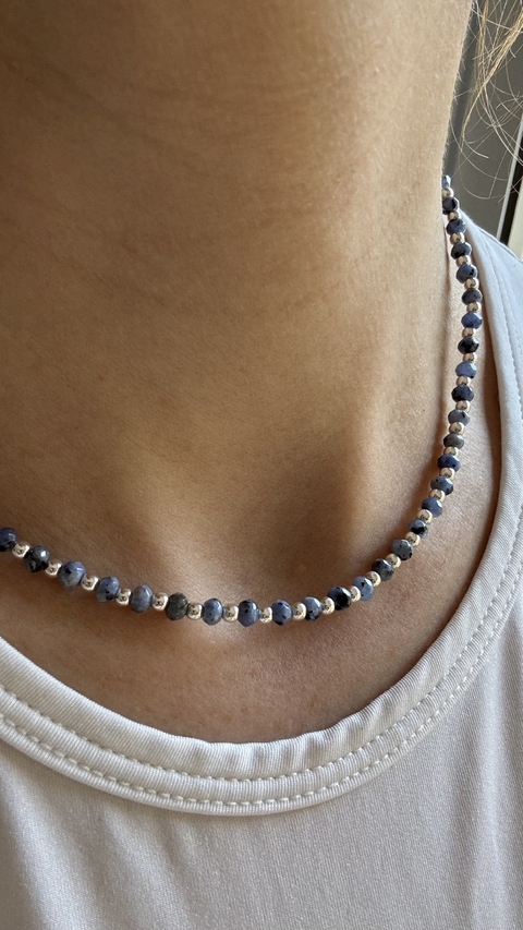 Collar Clementina Azul (plata 925)