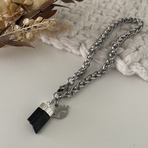 Pulsera Ojito Turmalina (acero qirurgico)