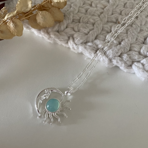 Collar Medianoche (agata cielo )