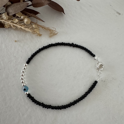 Pulsera Turquia negra (plata 925) - comprar online