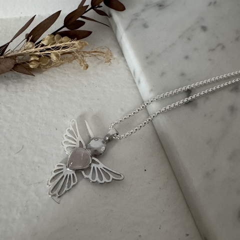 Collar Colibri Cuarzo - Cuarzo Rosa - comprar online